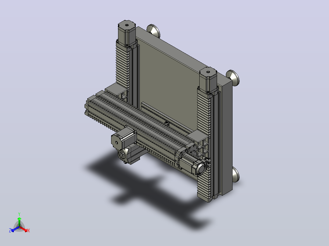 带第四轴的3D CNC正等轴测图