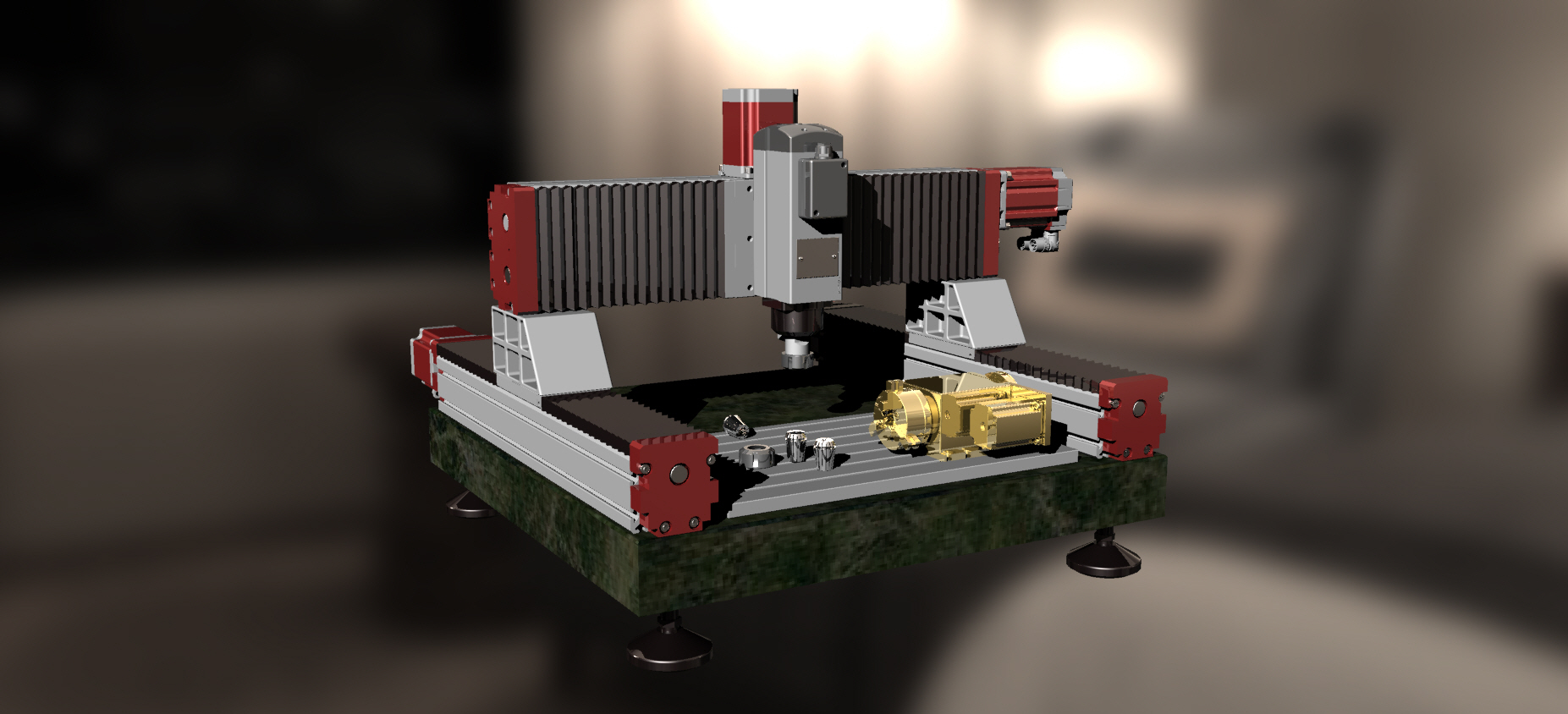 带第四轴的3D CNC
