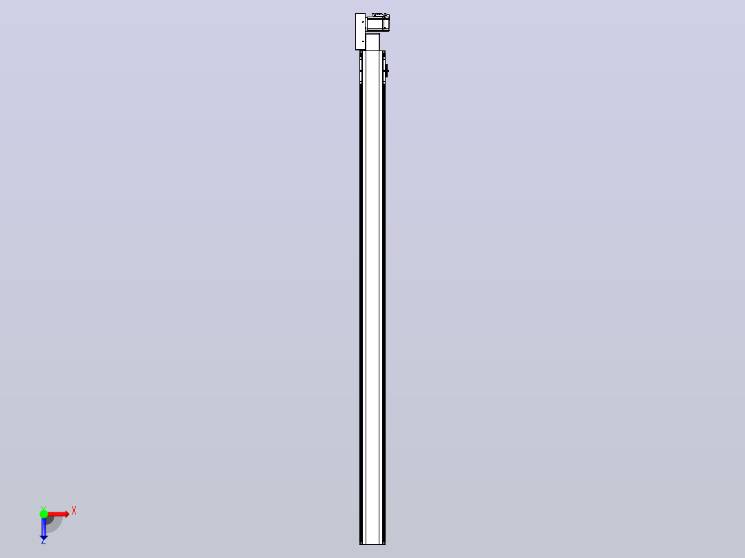 皮带直线轴半封闭可选导轨TPA-HNB-105D-90-L1800-MR-Y-P20-N3俯视图