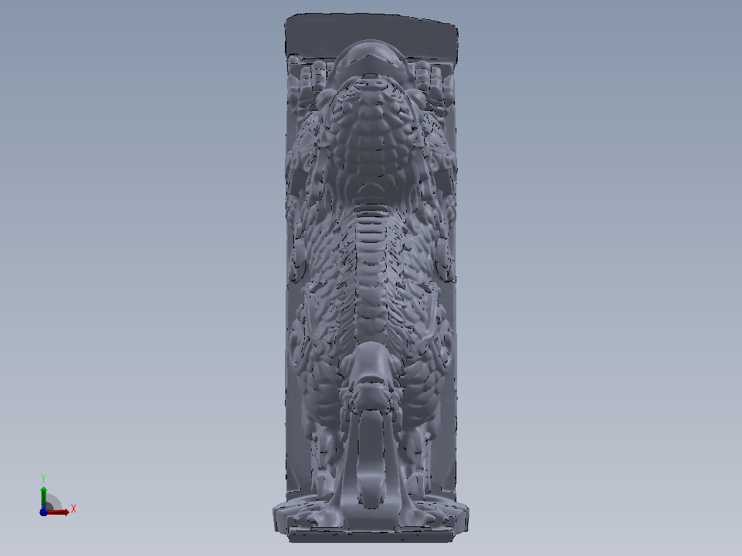 雕像+龙+3d前视图