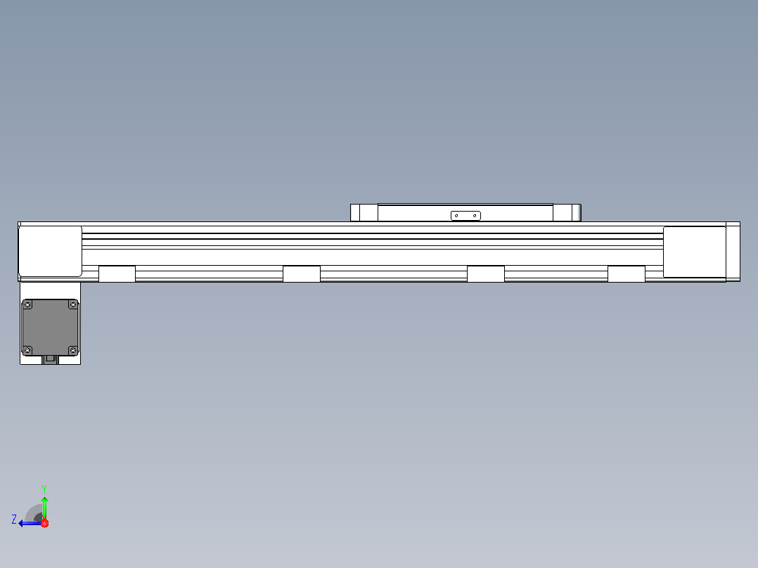 DMEB65L-RDCR欧规同步带模组直线模组（电机右下折）[DMEB65L-L15S350-DT400-C2U-RDCR]右视图