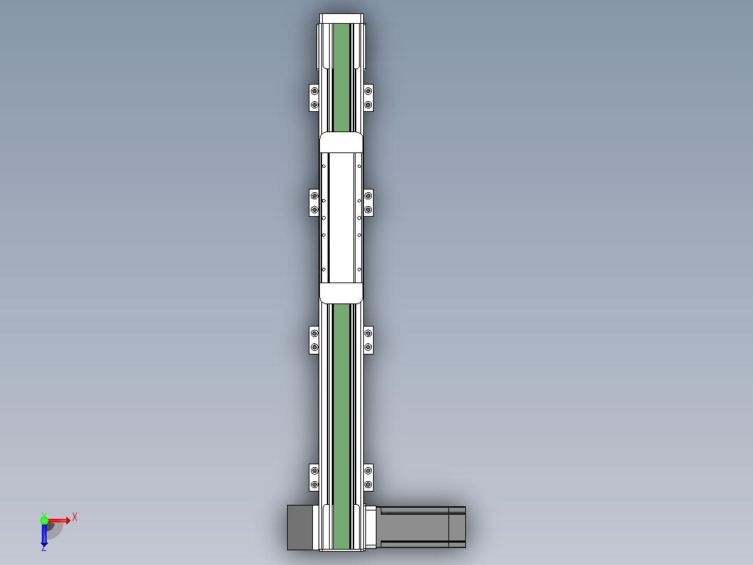 DMEB65L-RDCR欧规同步带模组直线模组（电机右下折）[DMEB65L-L15S350-DT400-C2U-RDCR]俯视图