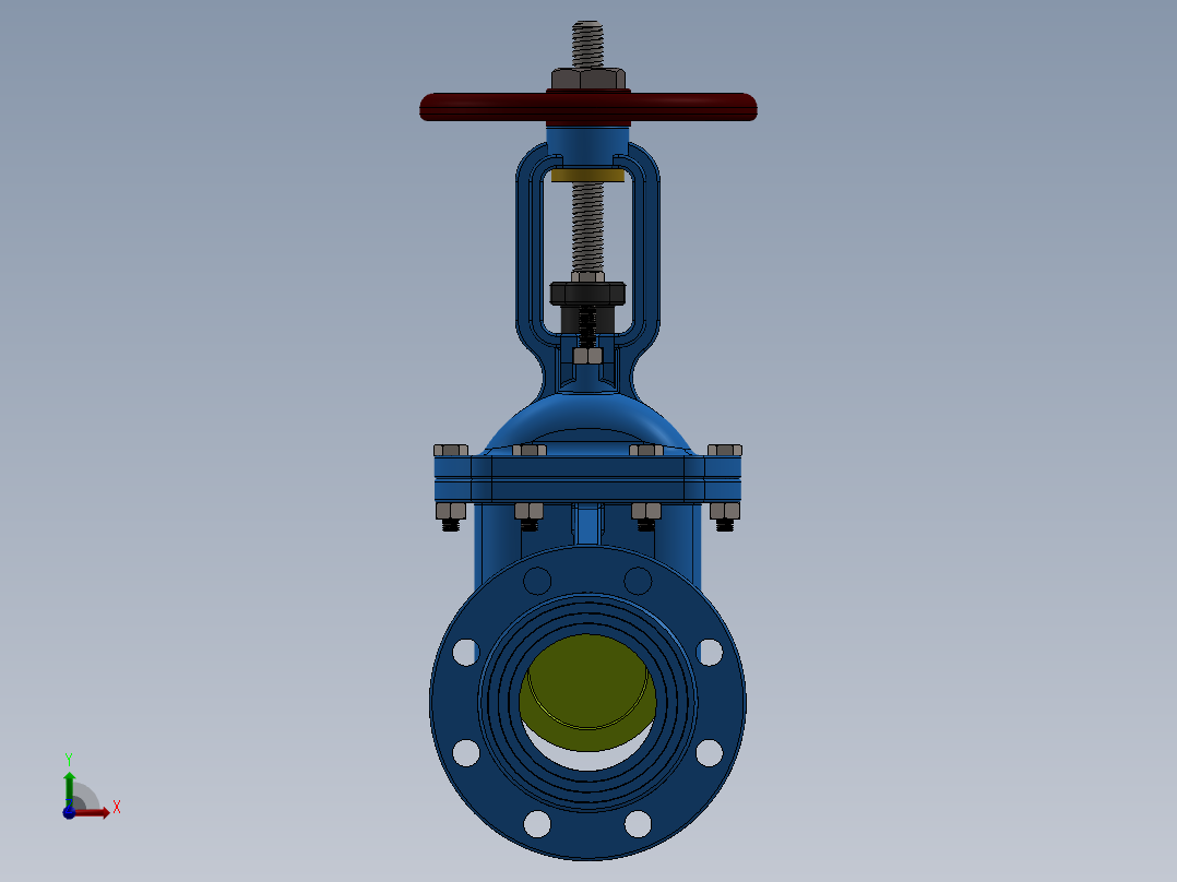 sw2015含所有特征阀门前视图