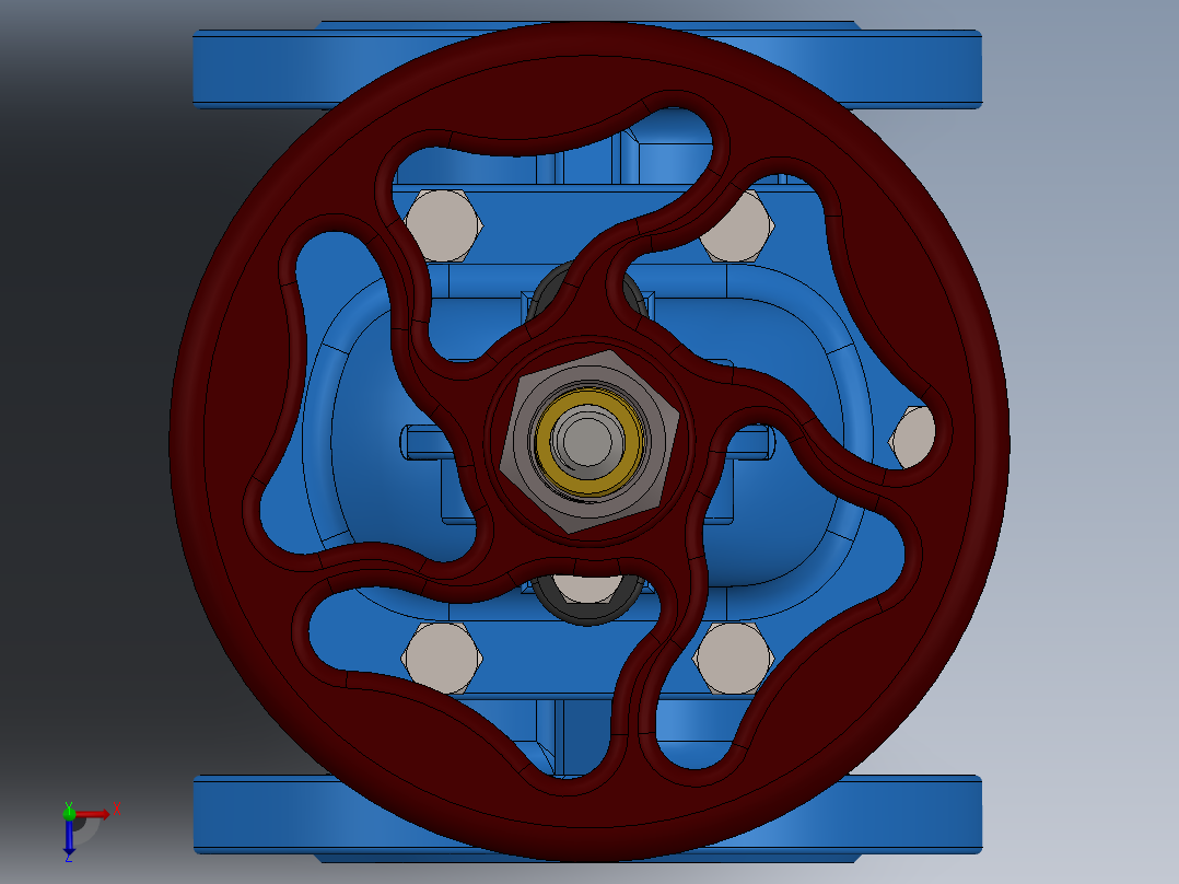 sw2015含所有特征阀门俯视图