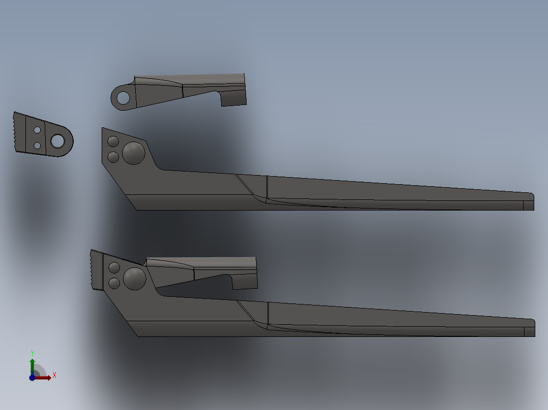 solidworks 管扳手手柄组件前视图