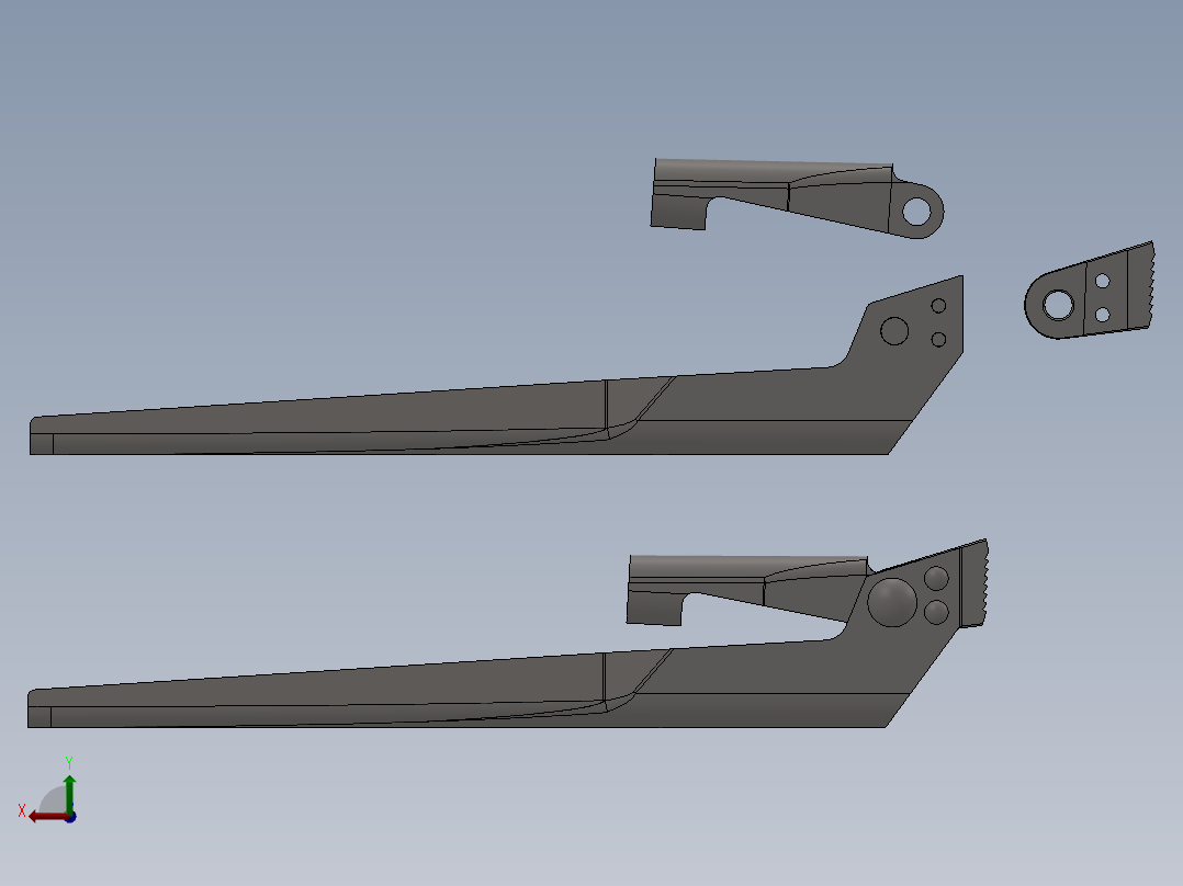 solidworks 管扳手手柄组件后视图
