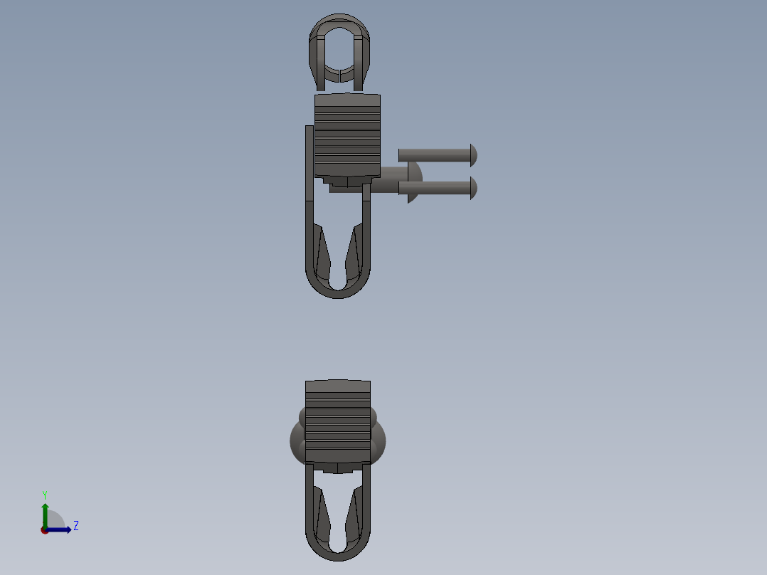 solidworks 管扳手手柄组件左视图