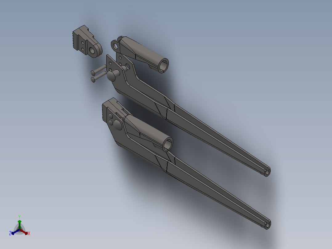 solidworks 管扳手手柄组件正等轴测图