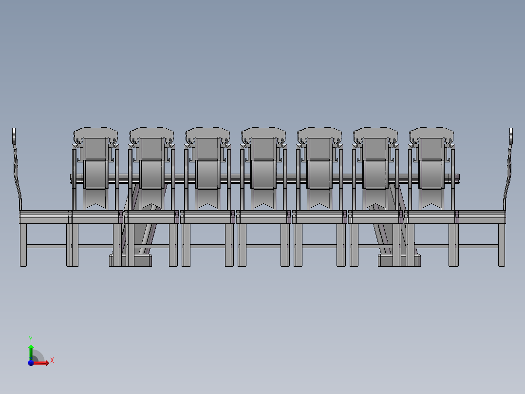 会议桌椅前视图
