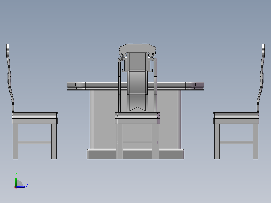 会议桌椅左视图