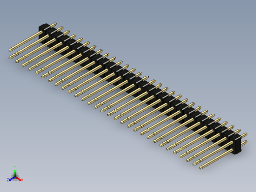 彩色公头100mil（2.54mm）系列-DS1021_black_2x30p_100mil_Type5_rev1.0正等轴测缩略图