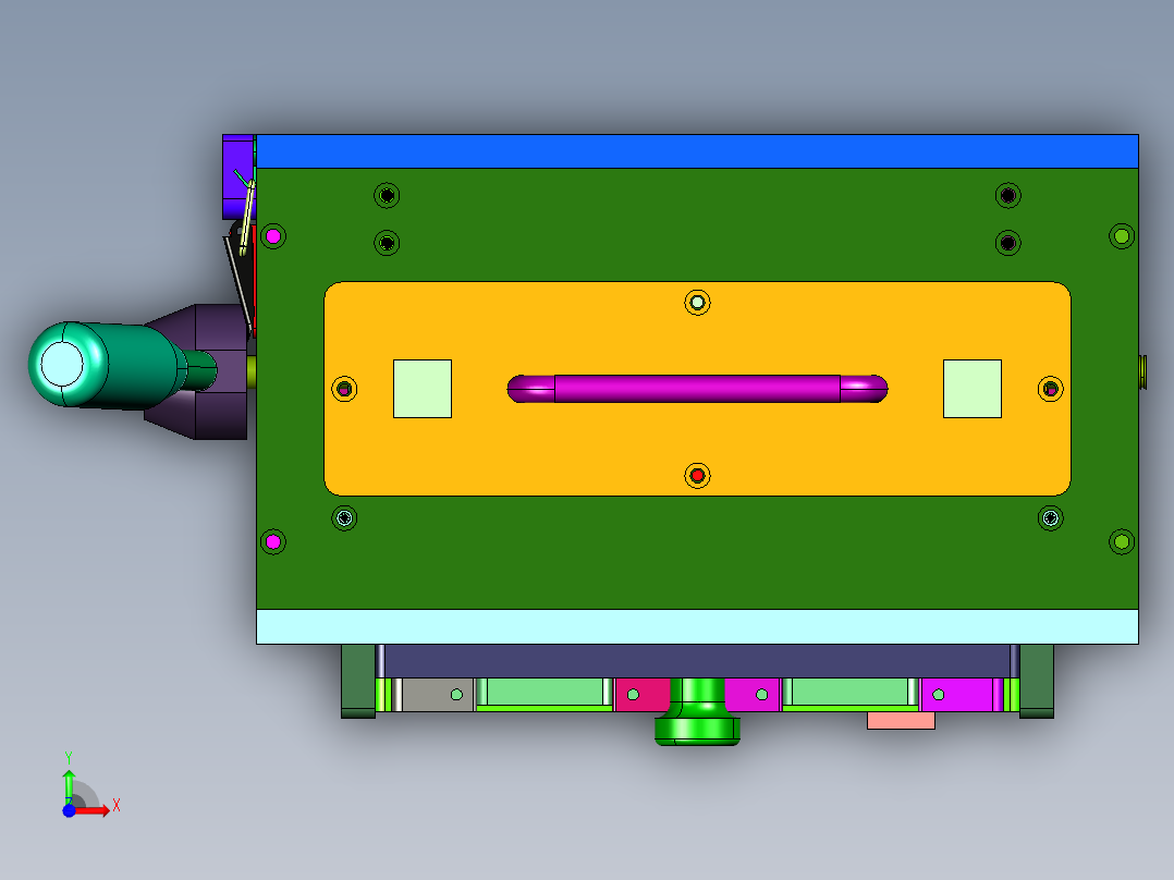 手动轨迹下压针板检查夹具前视图