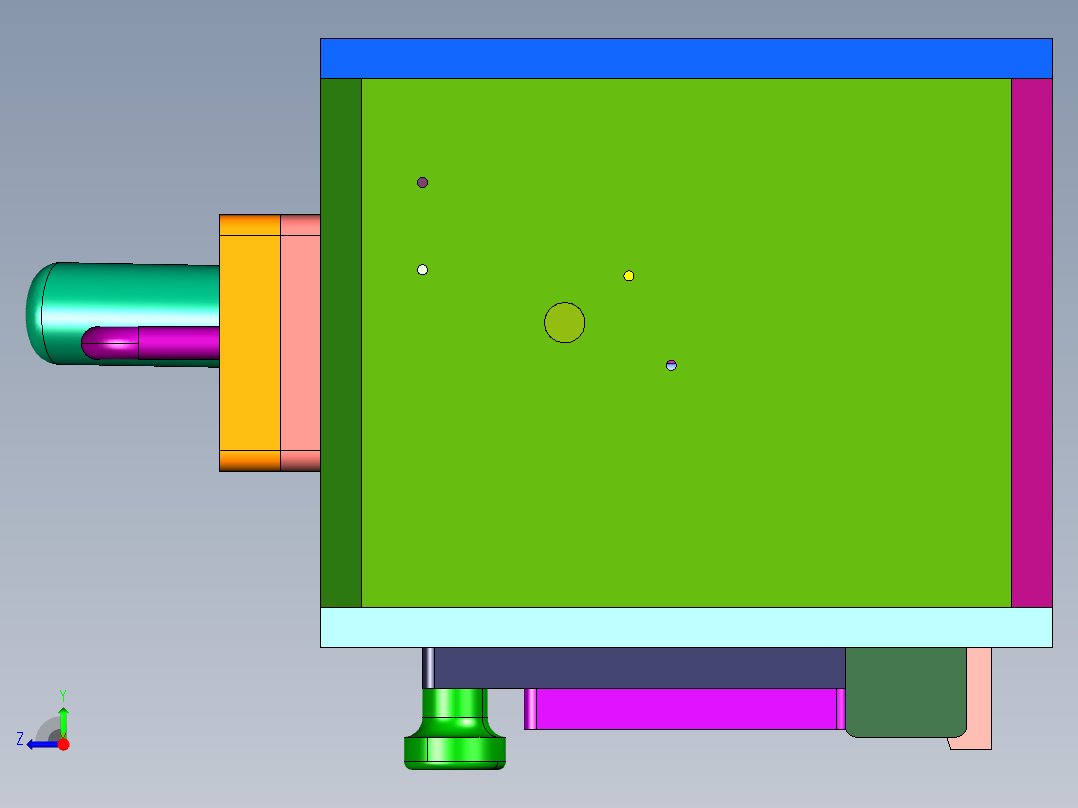手动轨迹下压针板检查夹具右视图