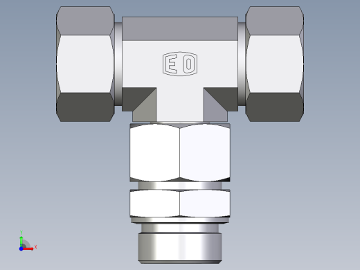 卡套式工业通用硬管接头EO_Assembled_adjustable_standpipe_branch_tee_EVT30SM71前视缩略图
