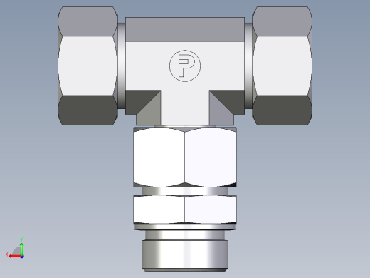 卡套式工业通用硬管接头EO_Assembled_adjustable_standpipe_branch_tee_EVT30SM71后视缩略图