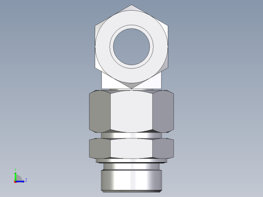 卡套式工业通用硬管接头EO_Assembled_adjustable_standpipe_branch_tee_EVT30SM71左视缩略图