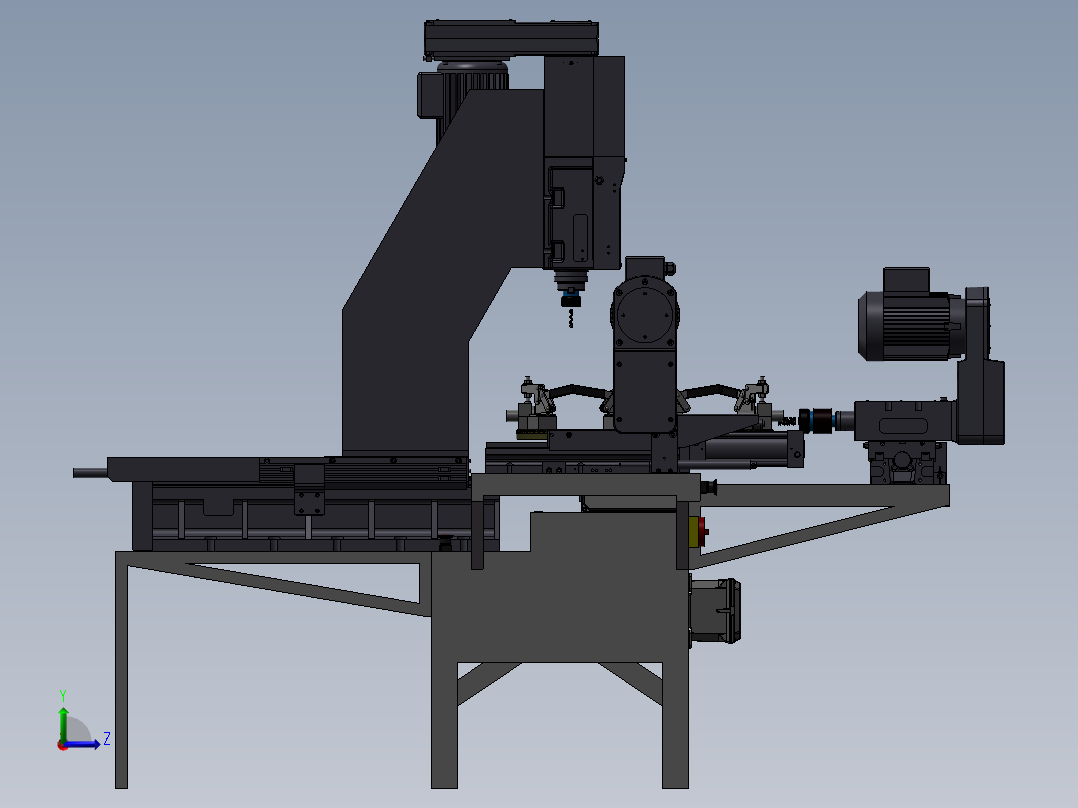圆盘铣削作业综合工作机左视图