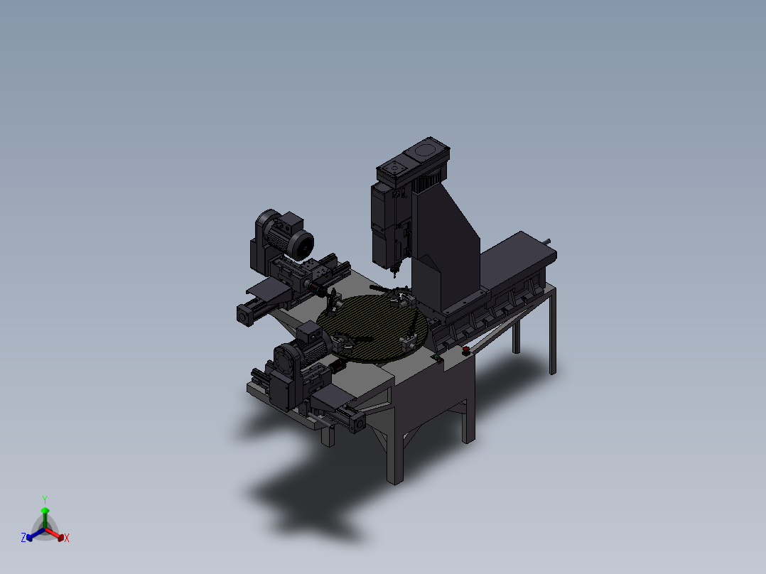 圆盘铣削作业综合工作机正等轴测图