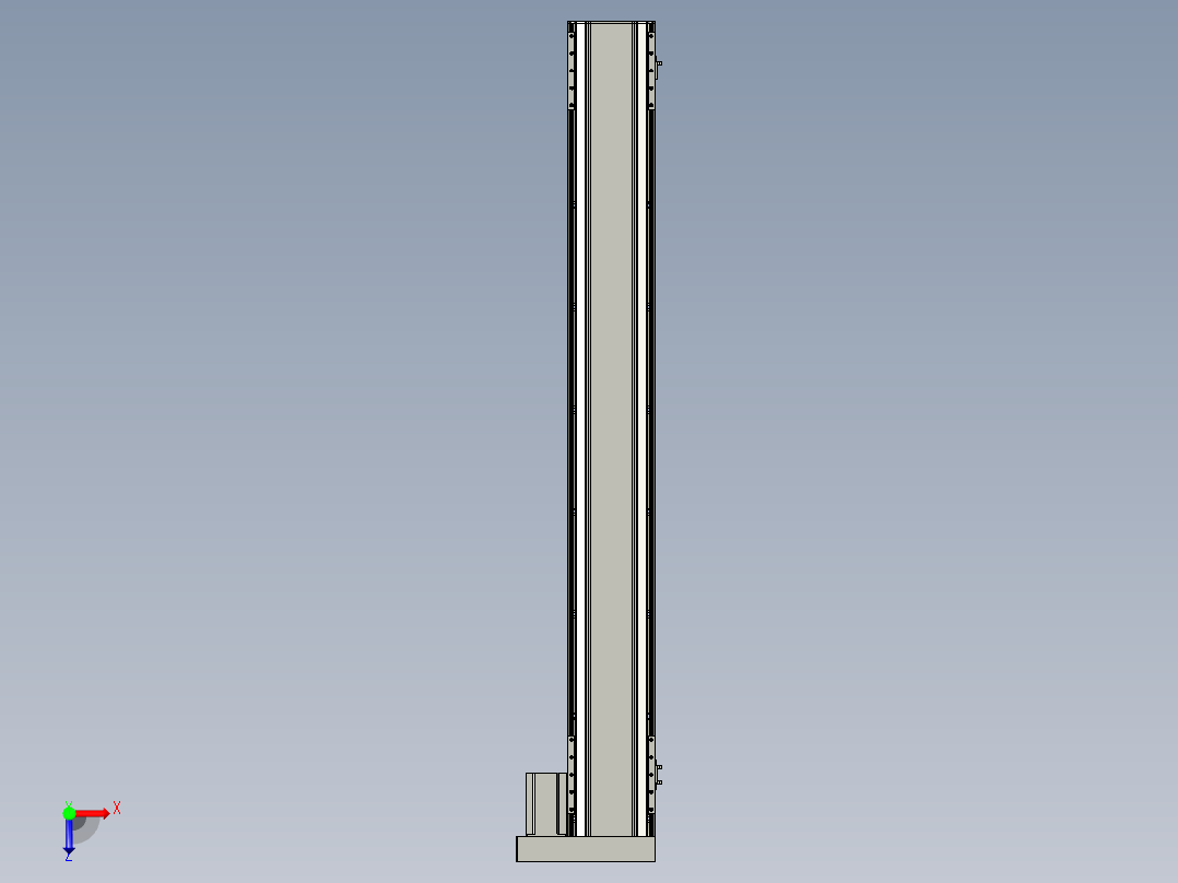 直线模组LHA170-S1350-R设计图纸俯视图
