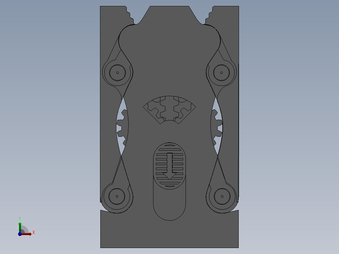 激光下料拼图卡片夹Parasolid, SOLIDWORKS 2015, STEP _ IGES前视图