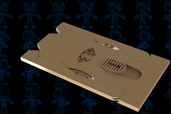 激光下料拼图卡片夹Parasolid, SOLIDWORKS 2015, STEP _ IGES