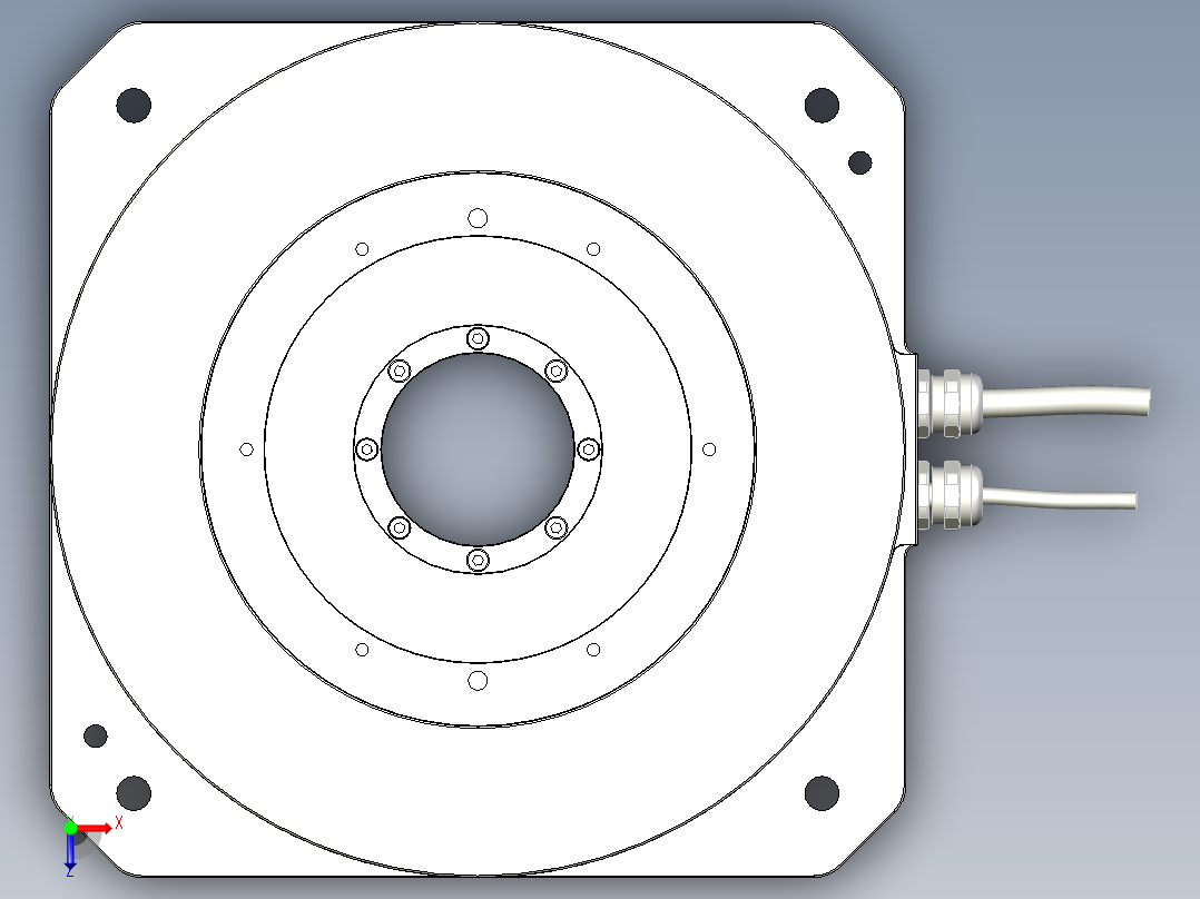 224-030直驱电机俯视图