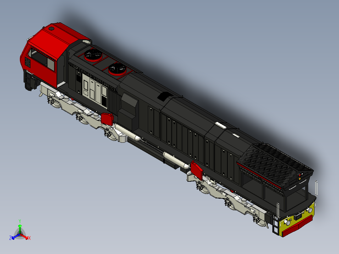 火车正等轴测图
