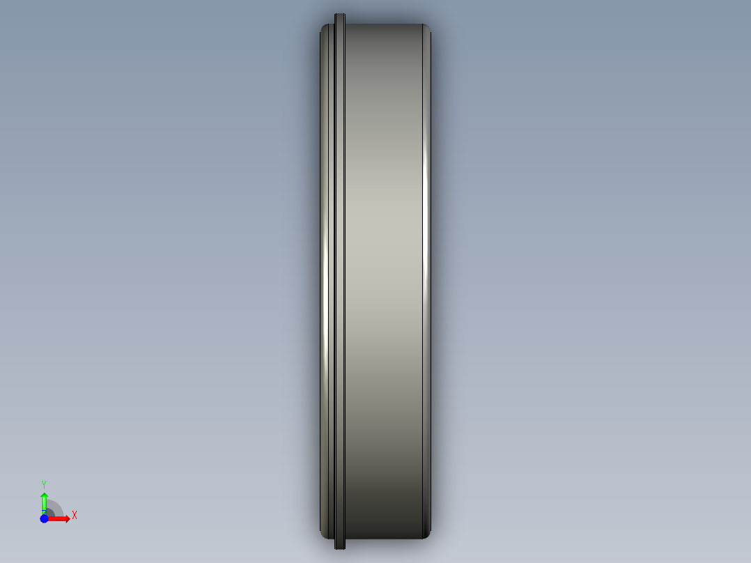 带卡环的轴承前视图