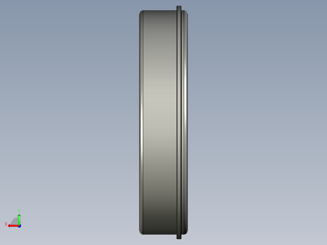 带卡环的轴承后视图