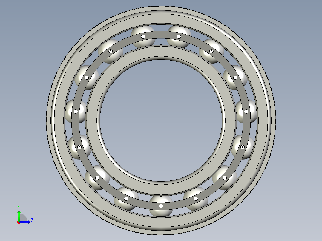 带卡环的轴承左视图