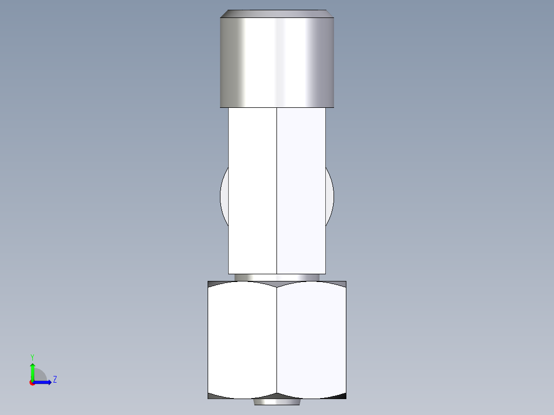 卡套式工业通用硬管接头EO_Swivel_nut_run_tee_EL06SOMD71左视图