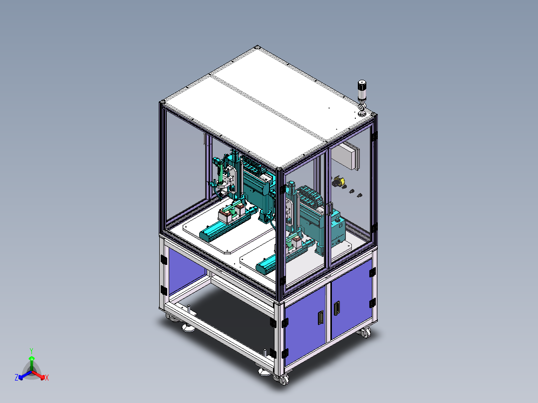 手机后盖打螺丝设备sw18正等轴测图