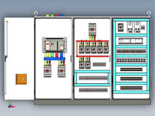 三柜组装万能断路器630A正装plc控制柜（无延时） 55306前视缩略图