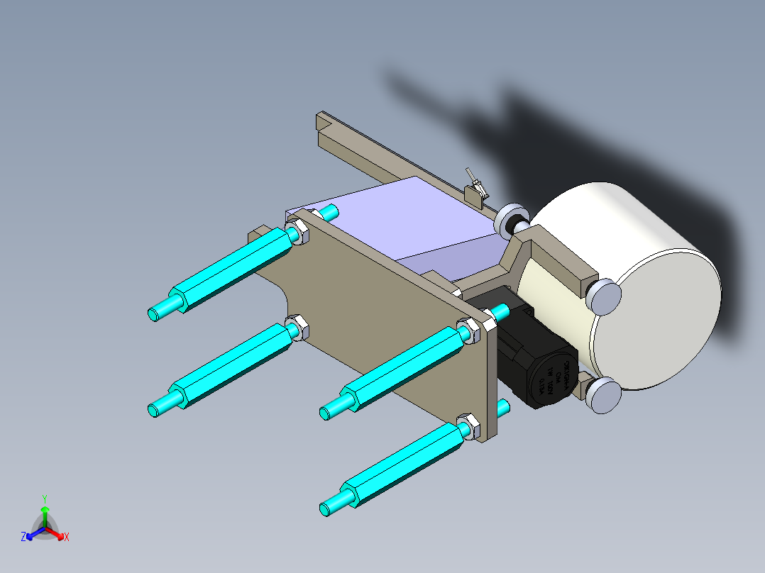 滚筒送料组件正等轴测图