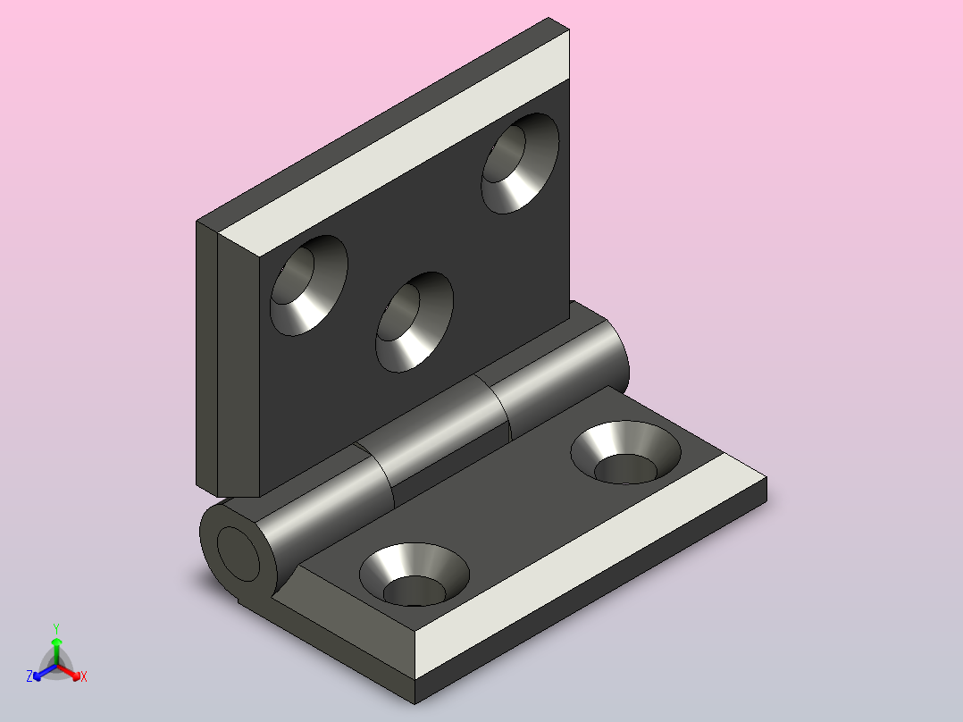 叶片铰链SLDPRT 50x63 5 90叶片铰链正等轴测图