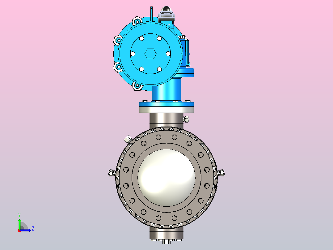 球阀12英寸ESD左视图