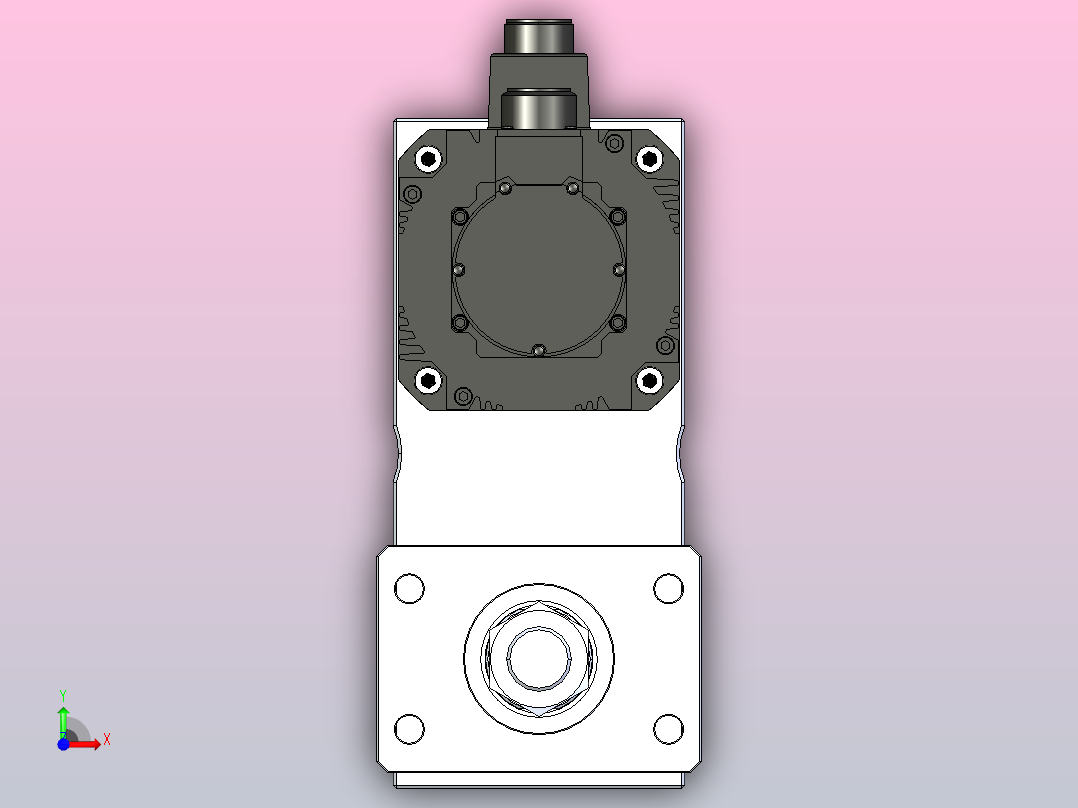MTA80-550-P10-FF-P-K□-P1500（2000）W-S3 MTA80电动缸 最大负载35KN 额定负载30KN 1500(2000)W电机间接安装 配减速机前视图
