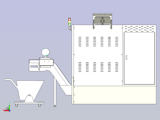数控机床含排屑机3D模型后视缩略图