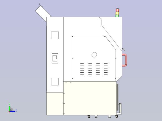 数控机床含排屑机3D模型左视缩略图