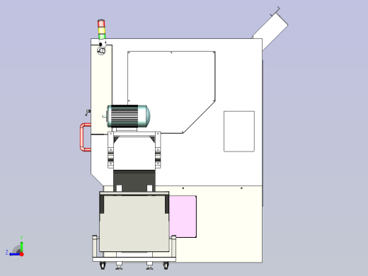 数控机床含排屑机3D模型右视缩略图