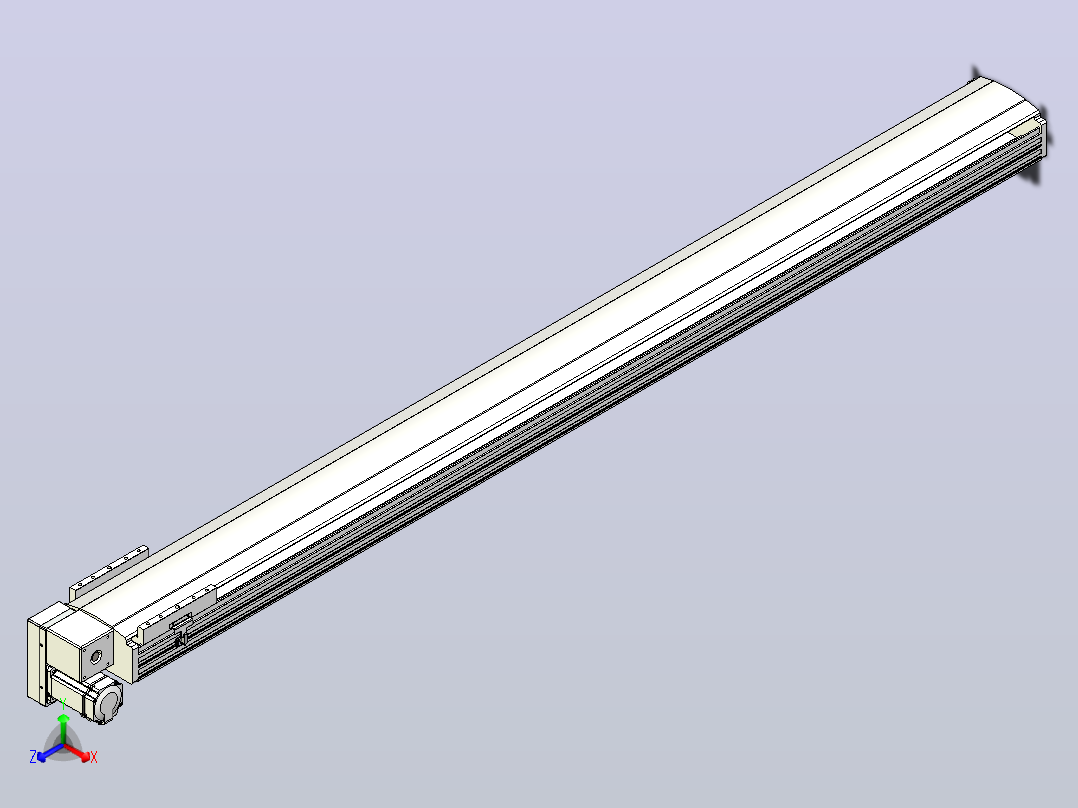 皮带直线轴半封闭可选导轨TPA-HNB-202D-140-L2150-LP-C-P75-N3正等轴测图