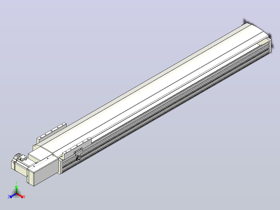 皮带直线轴半封闭可选导轨TPA-HNB-202D-140-L1200-MR-C-P75-N3正等轴测图