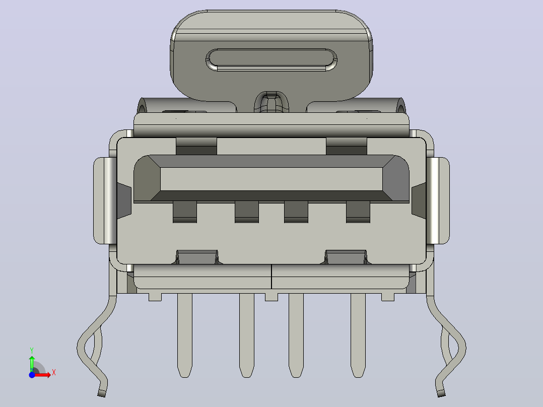 通用串行总线（Universal Serial Bus，简称 USB）前视图
