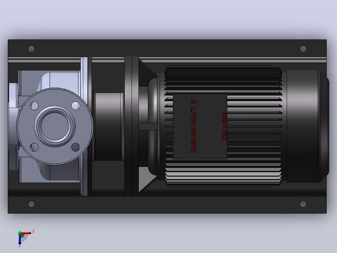 南方泵ZS65[zs65-50-200-7.5]俯视图