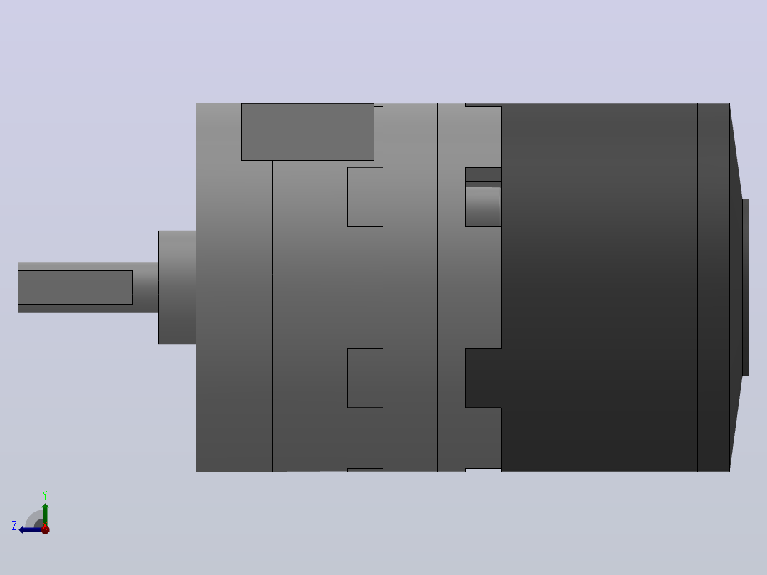CRB2BW(φ10) 叶片旋转气缸(双叶片式带角度调整单元)[CRB2BWU10-90DZ]右视图
