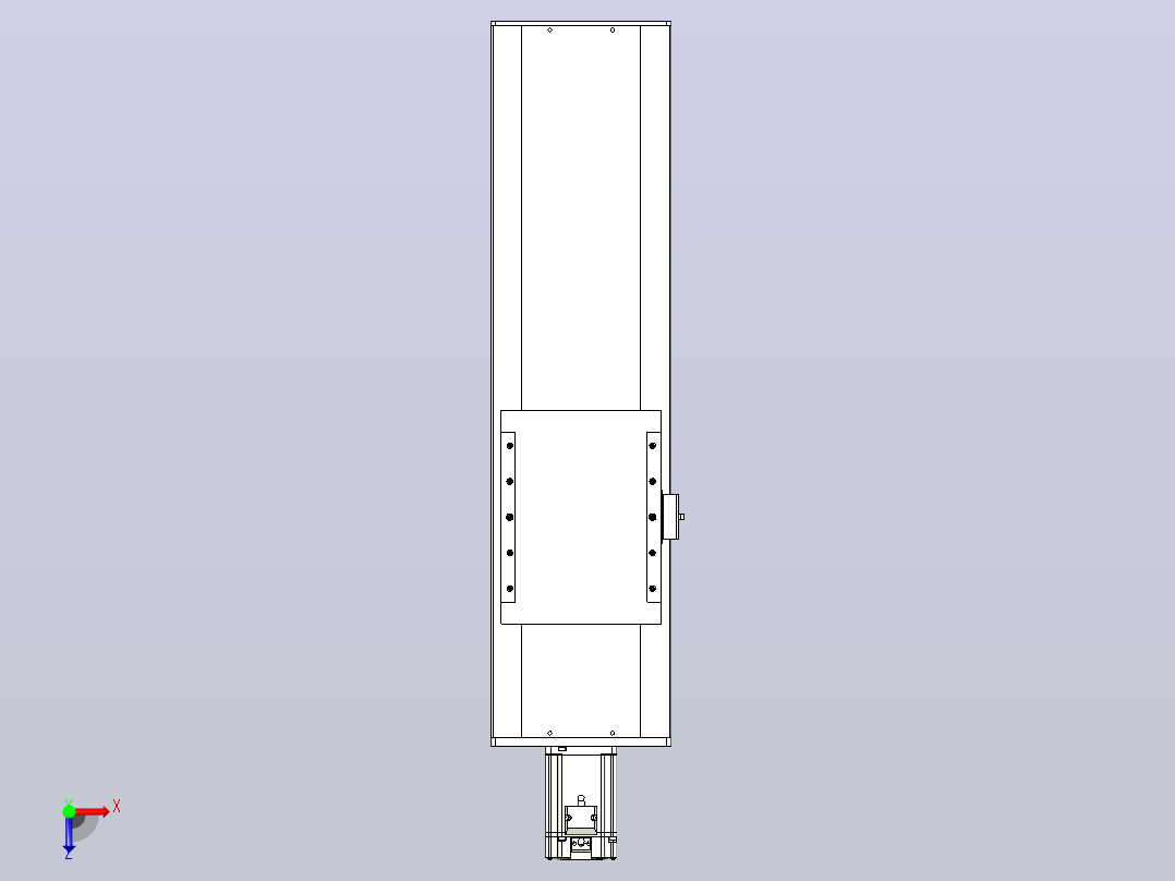 滚珠丝杠直线轴带导轨全封闭TPA-HCR-202D-2510C-L400-M-Y-P75-N3俯视图