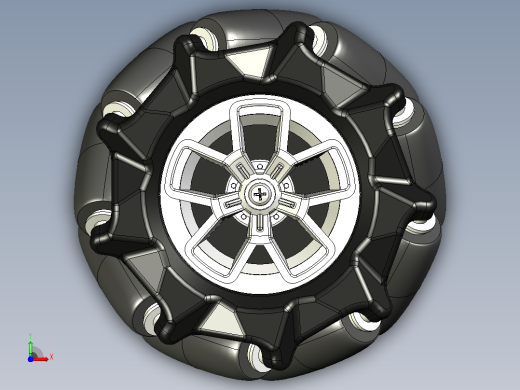 麦克纳姆轮3D数模图纸 Solidworks设计前视缩略图
