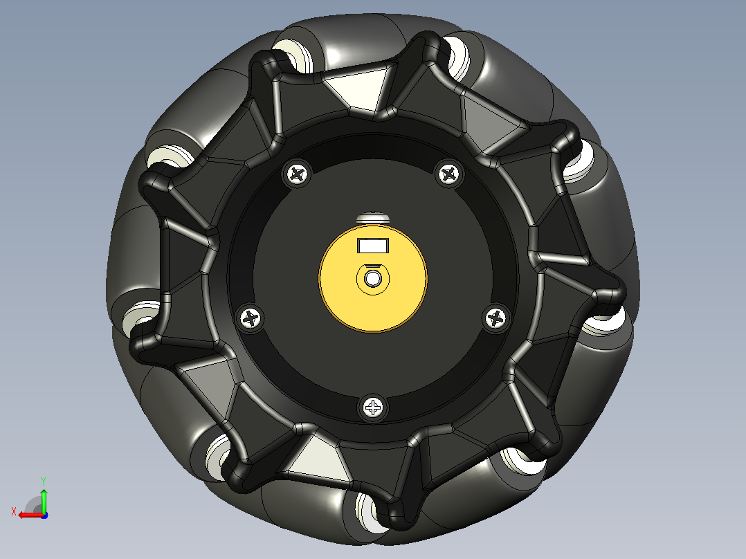 麦克纳姆轮3D数模图纸 Solidworks设计后视图