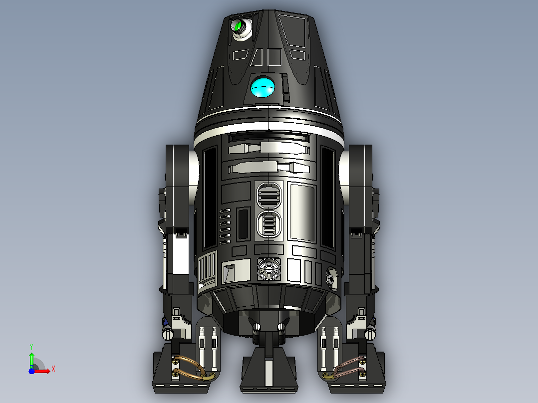 R4I9 -部分解决方案中创建的达斯·维德宇航技工机器人前视图