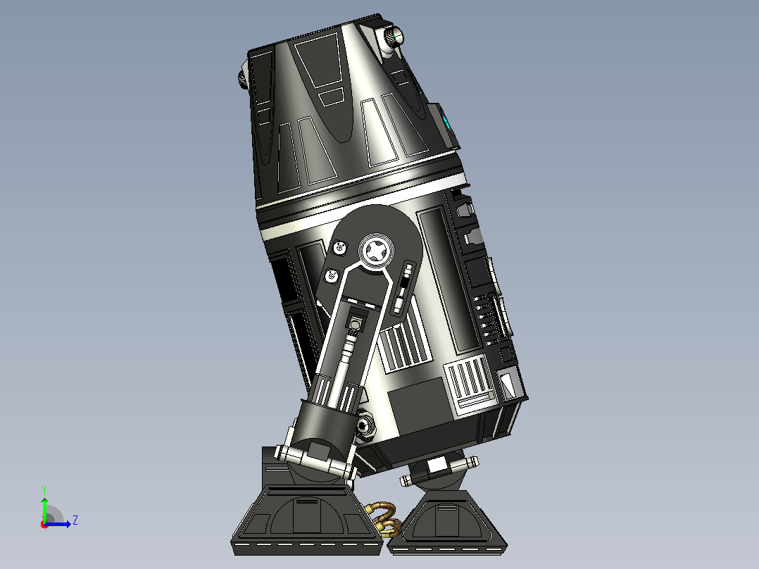 R4I9 -部分解决方案中创建的达斯·维德宇航技工机器人左视图